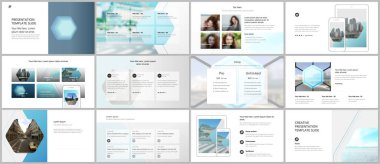 Sunum tasarım vektör şablonları, sunum slaytı, el ilanı, broşür kapağı tasarımı, bilgi raporu için çok amaçlı şablon. Soyut geometrik desen. Şirket kimlik iş kavramı.