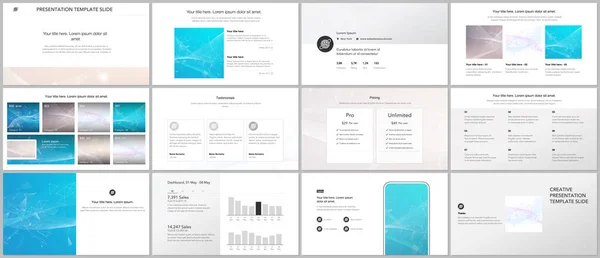 Vektormallar för webbdesign, presentationer, portfölj. Mallar för presentation diabilder, flygblad, broschyr omslag, rapport. Vågflöde bakgrund för vetenskap eller medicinsk koncept design. — Stock vektor