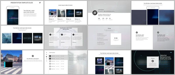 Modelos de vetores para design de sites, apresentações, portfólio. Modelos para design moderno de tecnologia moderna música electro apresentação slides, folheto, folheto, capa de brochura, relatório anual. —  Vetores de Stock