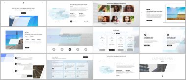Sunum tasarım vektör şablonları, sunum slaytı, el ilanı, broşür kapağı tasarımı, bilgi raporu için çok amaçlı şablon. Soyut geometrik desen. Şirket kimlik iş kavramı.