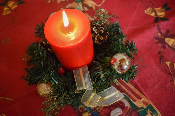 Christmas Candle Flame — Stock Photo, Image