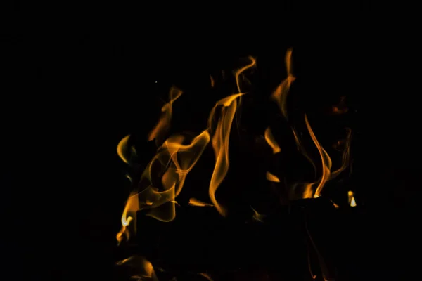 Kemping Tűz Lángok — Stock Fotó