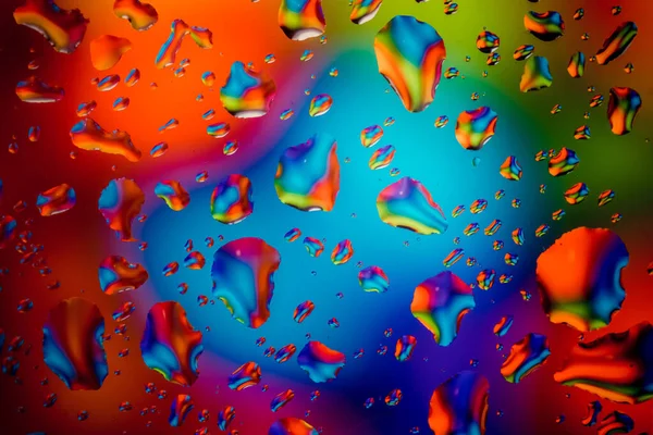 Много Цветных Капель Окне — стоковое фото