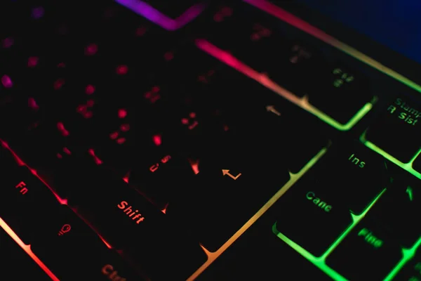 Teclado Mecânico Com Leds Mouse — Fotografia de Stock