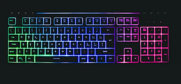 Teclado Mecânico Com Leds Mouse — Fotografia de Stock