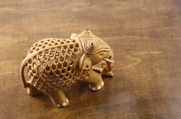 Traditional Indian souvenir - carved wooden elephant.