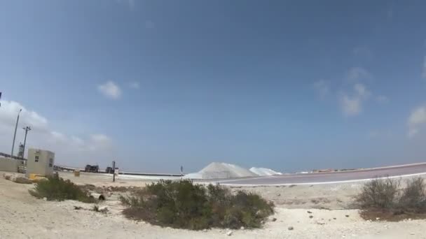 Salt Gruvdrift Bonaire Nederländska Antillerna — Stockvideo
