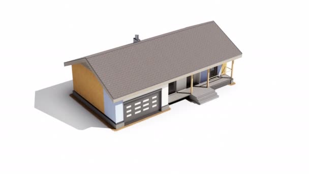 프레임 주택의 건설의 부드러운 지붕에 60Fps 애니메이션 — 비디오