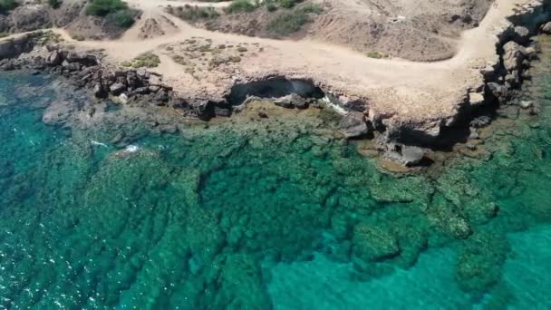 Costa mediterranea, Cipro, vista aerea — Video Stock