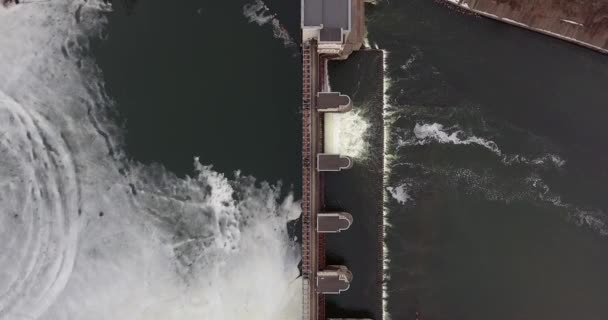 River dam, Russia, airview — 비디오