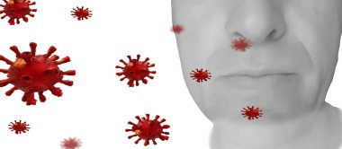 cpronaviris virüsü covid-19 yüz yayılımı - 3D görüntüleme