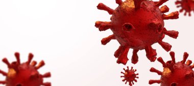 2019-nconv coronavirus ncp virüs covid-19 arkaplan kırmızı boşluk - 3d oluşturma