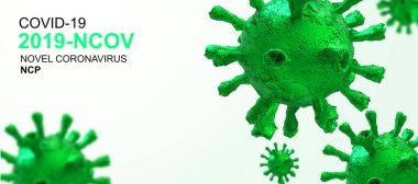 2019-nconv coronavirus ncp virüsü covid-19 arkaplan kırmızısı - 3D görüntüleme