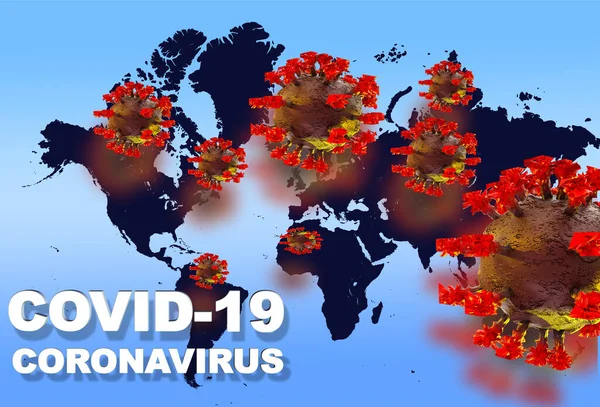 코로나 바이러스 공용어 Coronavirus Covid World Map 바이러스 Virus 에른스트 — 스톡 사진