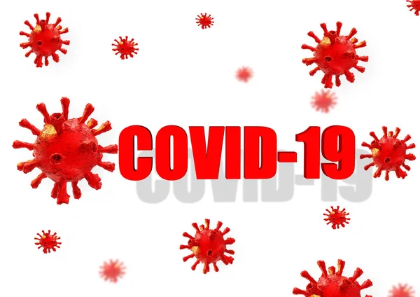 Covid Virus Coronavirus Λέξη Κείμενο Ισοτονική Φόντο Απόδοση — Φωτογραφία Αρχείου