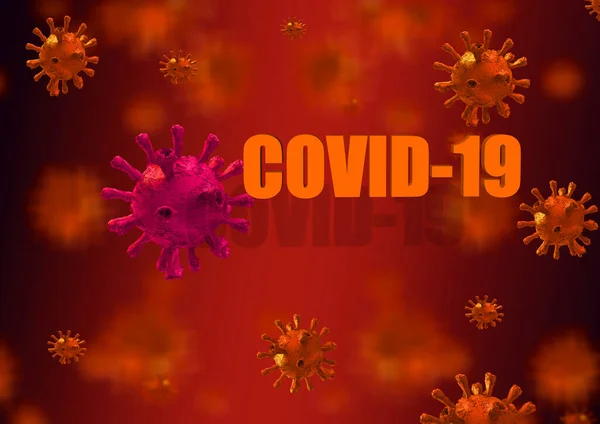 Covid Wirus Koronawirus Tekst Słowo Izotowane Tło Zielony Renderowania — Zdjęcie stockowe