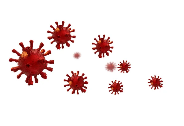 Coronavirus Blow Covid Covid Outbreak Background Isolated Rendering — Stok Foto