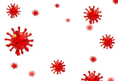 Virüs Coronavirus arkaplan covid-19 metin Helth koruması için - 3d oluşturma