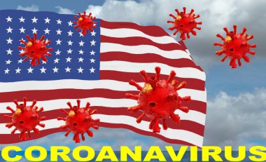 ABD bayrağı beyaz arkaplanda izole edildi - 3D görüntüleme