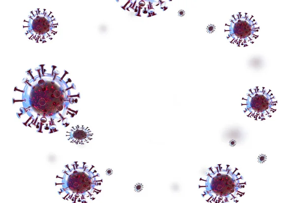 Coronavirus covid1-9 covid 19 virüs arkaplanı cam gibi şeffaf - 3D görüntüleme