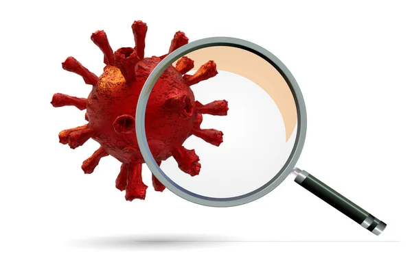 Virus Coronovirus Covid Zoom Anlalysis Results Details Rendering — Stock Photo, Image