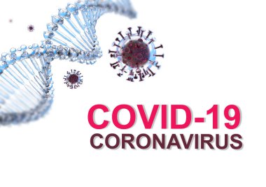 Virüs DNA 'sı covid-19 Coronavirus DNA su beyaz arka plan - 3D