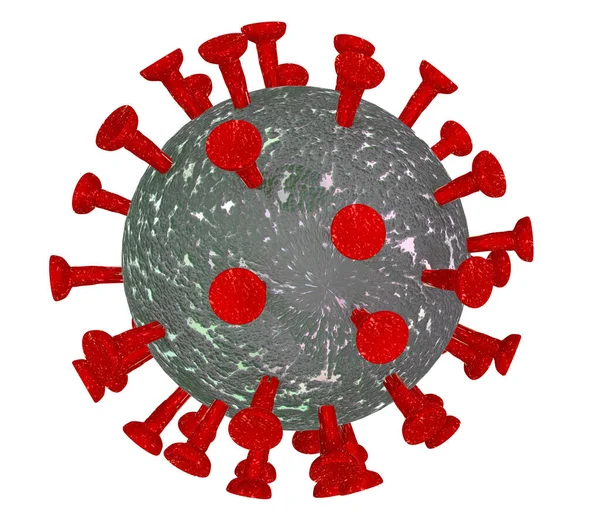 Covid Coronavirus Virus One Isolated Background Rendering — Stock Photo, Image