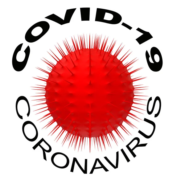 Coronavirus Covid Ncov One Red Isolated Background Rendering — Stock Photo, Image