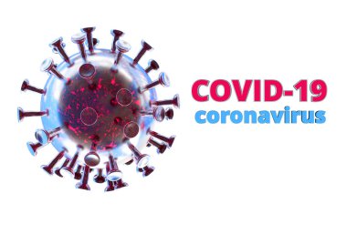 covid-19 coronavirus ncov arka plan için metni izole etti - 3d oluşturma