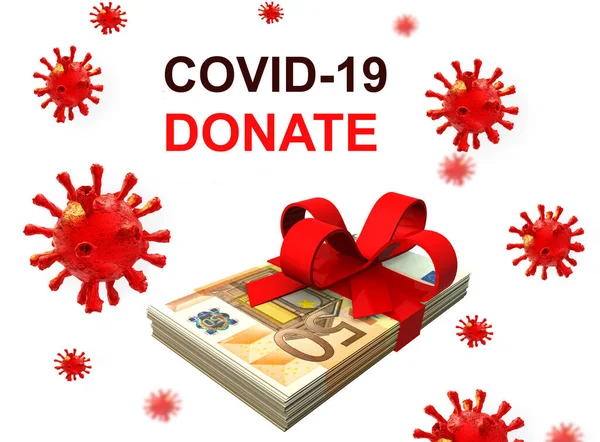 covid-19 coronavirus pandemic financial support aid donate money  background - 3d rendering