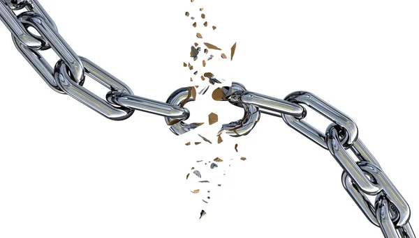 Zincir eğrisi güçlü güçten zayıf konektörde patlıyor - 3D görüntüleme