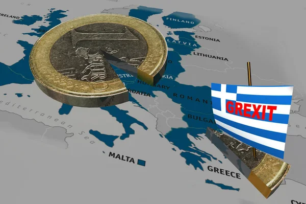 Grexit Griekenland Uit Europese Unie Economische Ciris — Stockfoto