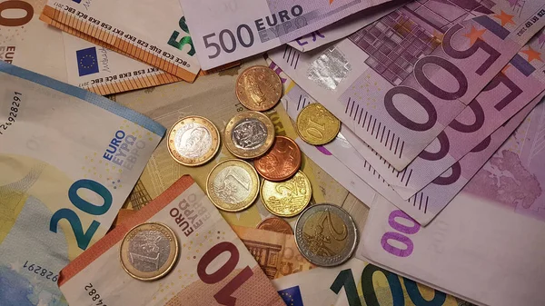 Euro Prodej Peněžním Trhu Pozadí 500 200 100 Pozadí — Stock fotografie