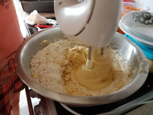 Misturador Massa Farinha Mistura Para Bolo Doce Cozinha — Fotografia de Stock