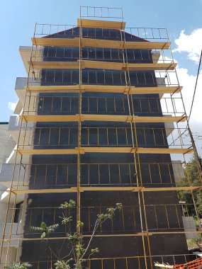 Yapı iskelesi termal izolasyon inşaatı soyut sanayi