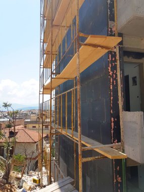 Yapı iskelesi termal izolasyon inşaatı soyut sanayi