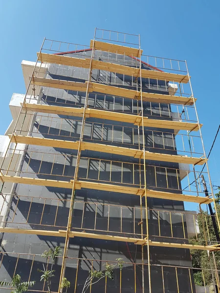 Construction Scaffolding Thermal Insulation Building Constraction Industry — Stock Photo, Image