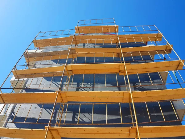 Construction Scaffolding Thermal Insulation Building Constraction Industry — Stock Photo, Image