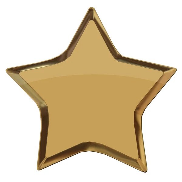 Estrellas Oro Cinco Estrellas Oro Aislado Para Fondo Rendering — Foto de Stock