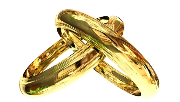 结婚戒指金丝雀2个无花果树背景 3D渲染 — 图库照片