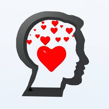 Kırmızı kalpli insan kafası, Sevgililer Günü şablonu