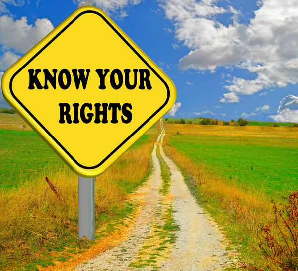 Yazılı renkli yol tabelası Haklarınızı bilin