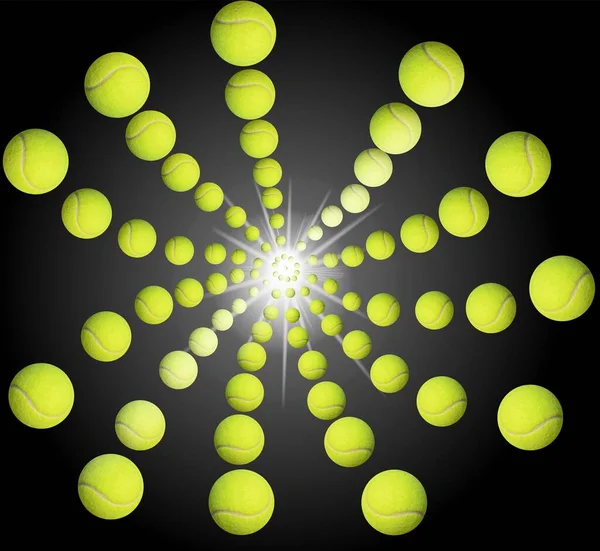 星の形をしたテニスボールの3Dイラスト — ストック写真