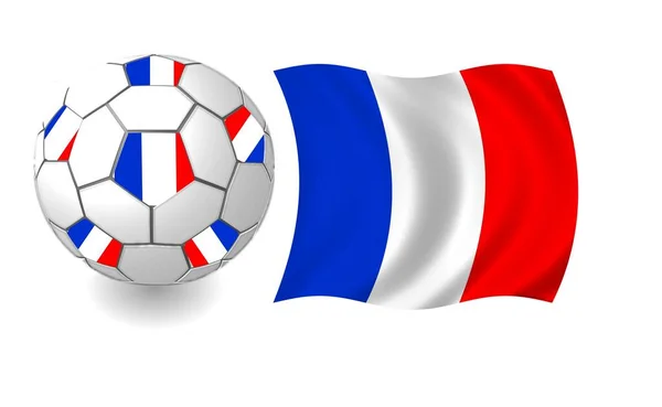 Ilustracja Piłki Nożnej Flagą Francji — Zdjęcie stockowe