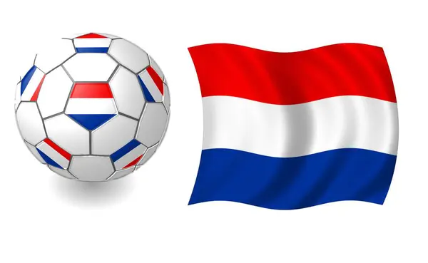 Ilustração Bola Futebol Com Bandeira Holanda — Fotografia de Stock