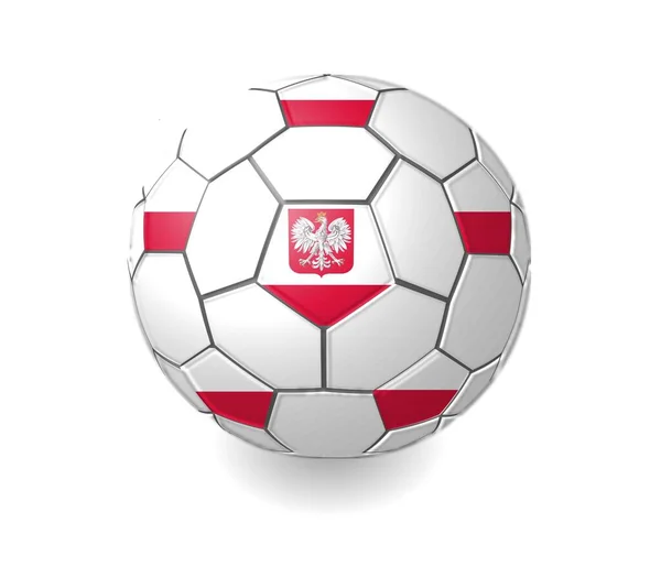 Ilustracja Piłki Nożnej Flagą Polski — Zdjęcie stockowe