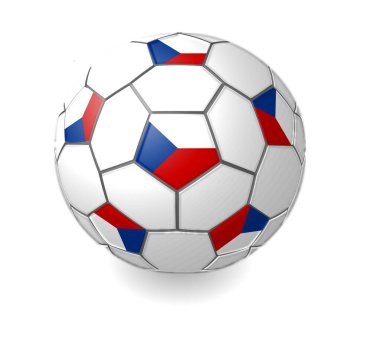 Çek bayrağıyla futbol topunun 3d illüstrasyonu