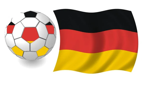 Ilustración Pelota Fútbol Con Bandera Alemania — Foto de Stock