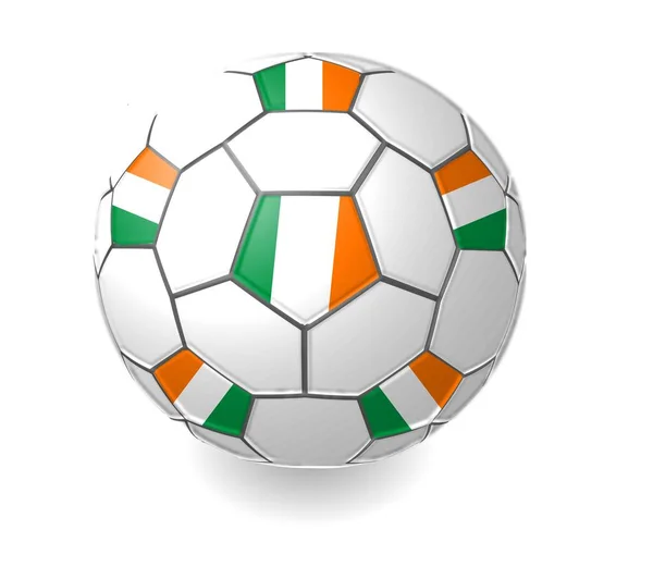 Ilustração Bola Futebol Com Bandeira Irlanda — Fotografia de Stock