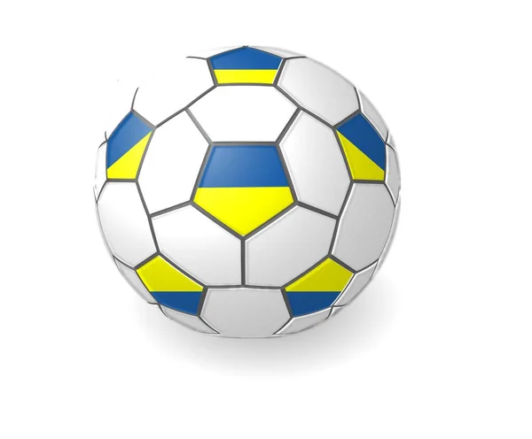 Ilustração Bola Futebol Com Bandeira Ucrânia — Fotografia de Stock
